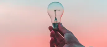 Idea bulb during sunset